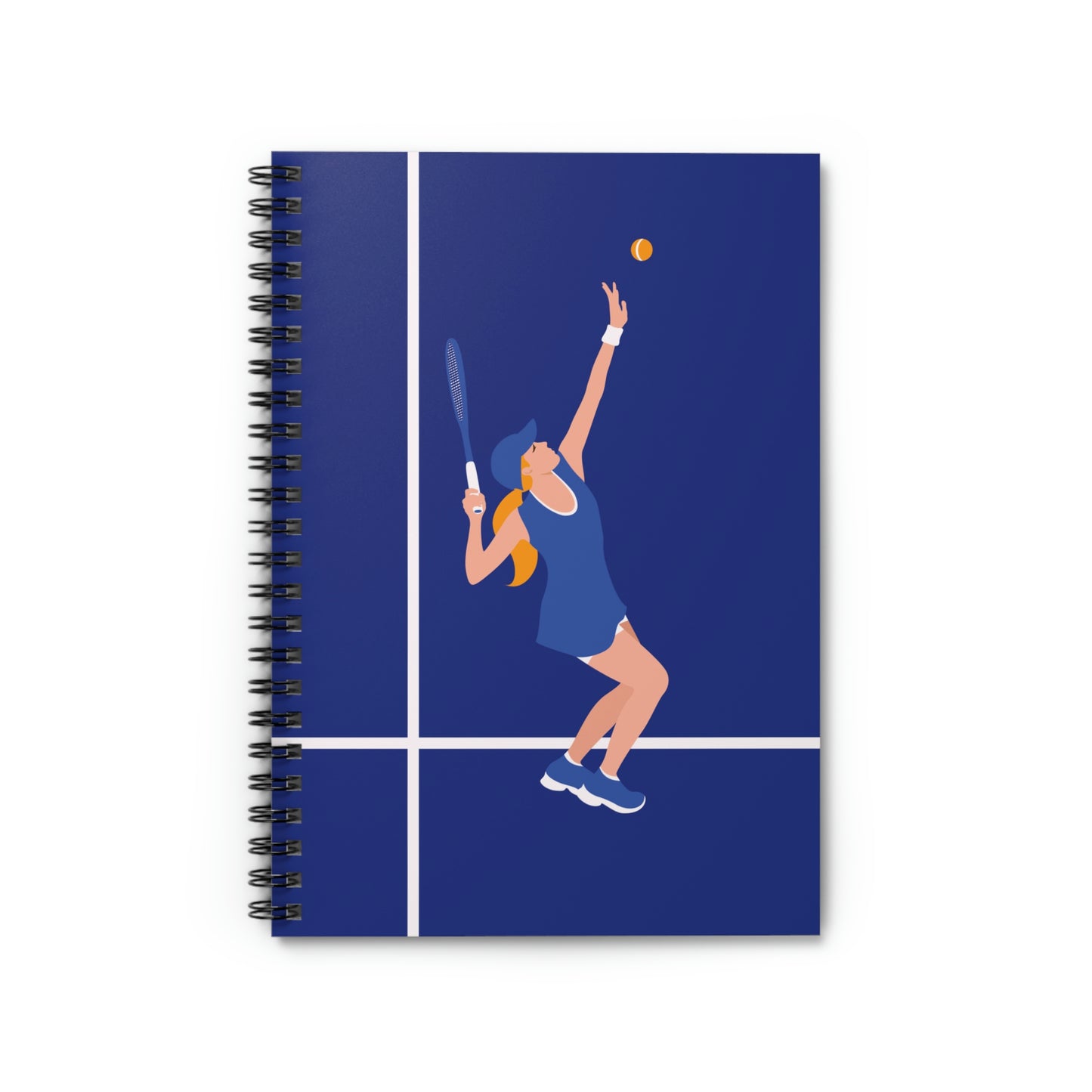 Tennis Player Blue Art Sports Team Spiral Notebook Ruled Line