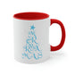 Love Christmas Happy Holidays Minimal Art Сalligraphy Blue Accent Coffee Mug 11oz