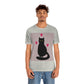 Black Cat with Heart Love Unisex Jersey Short Sleeve T-Shirt