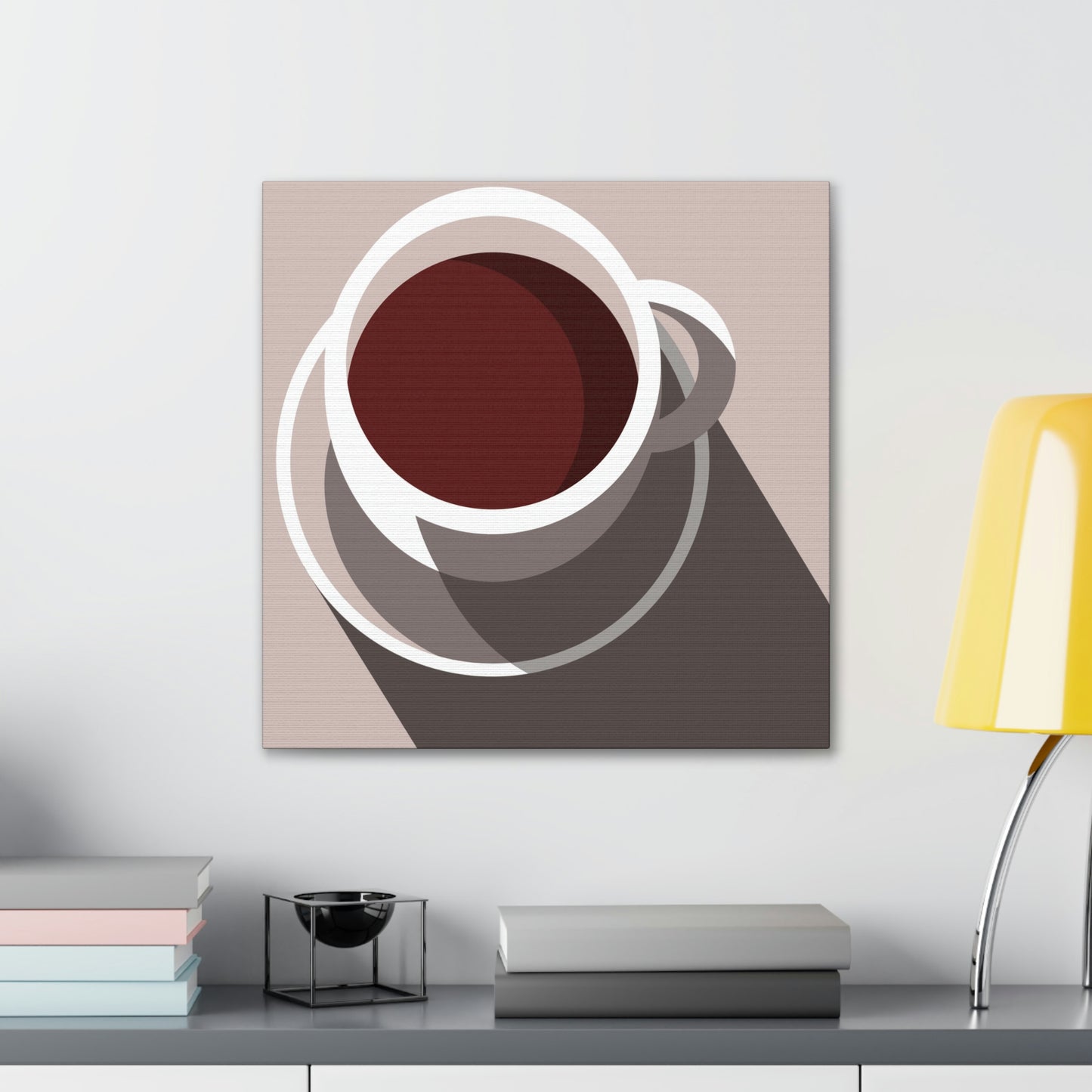 Cup Of Coffee Minimal Art Aesthetic Beige Aesthetic Classic Art Canvas Gallery Wraps