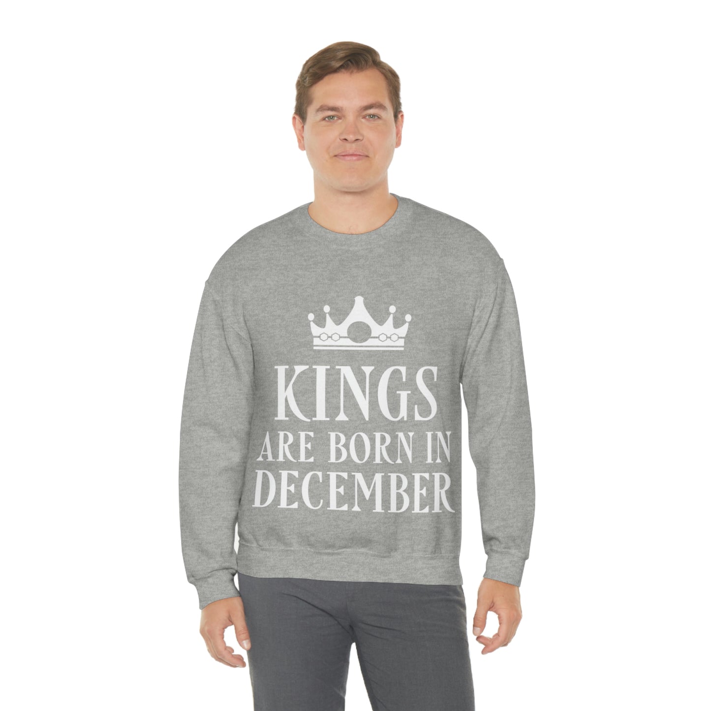 Kings Are Born in December Happy Birthday Unisex Heavy Blend™ Crewneck Sweatshirt