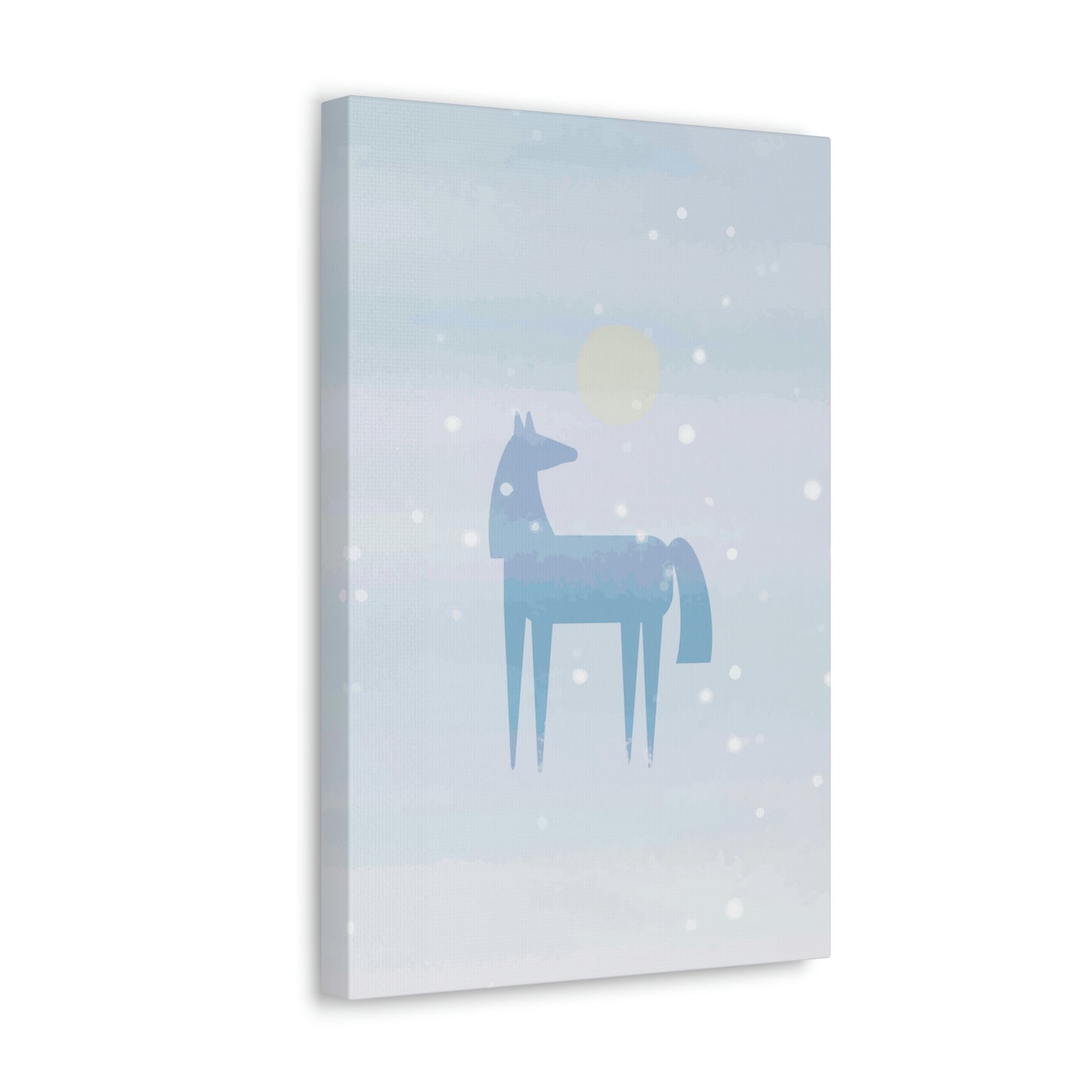 Horse Under the Snow Winter Landscape Art Aesthetic Classic Art Canvas Gallery Wraps