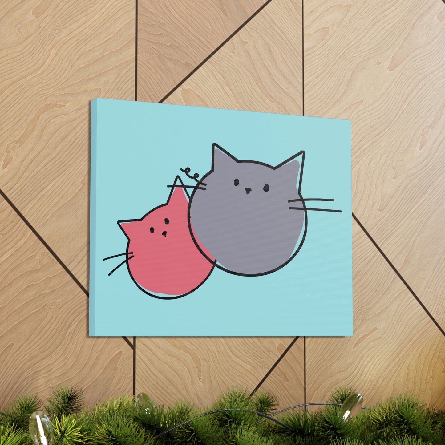 Funny Cartoon Cats Anime Meme Kawaii  Aesthetic Classic Art Canvas Gallery Wraps