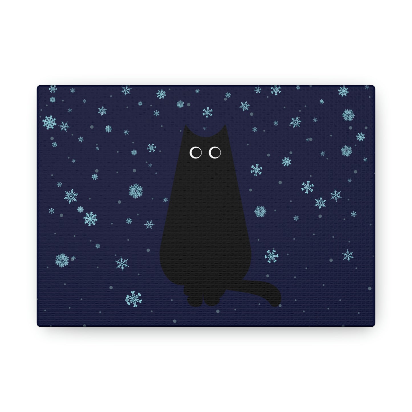 Black Cat Winter Snowflake Anime Art Classic Art Canvas Gallery Wraps