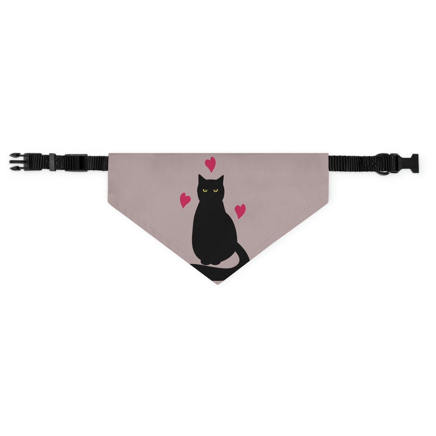 Black Cat with Heart Love Pet Bandana Collar