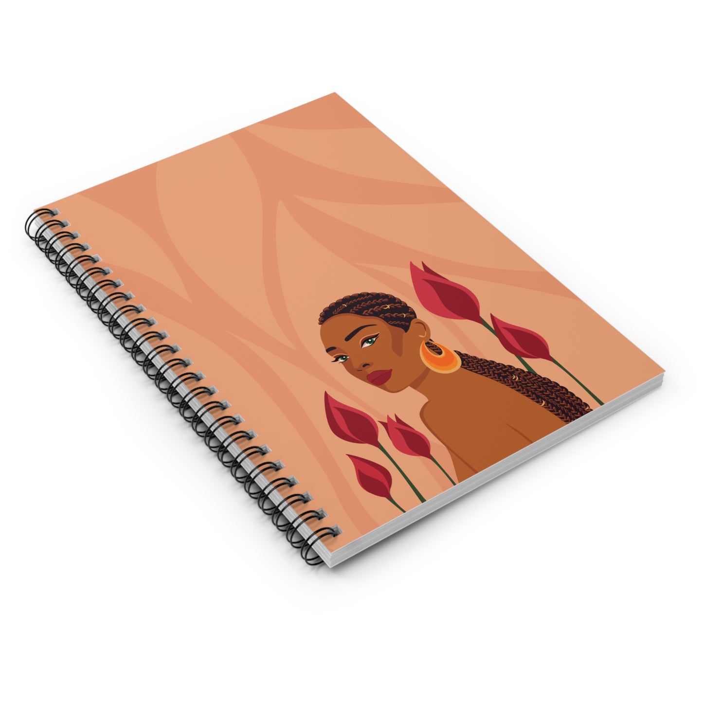 Bloom Spring Vibes Woman Roses Aesthetic Art Spiral Notebook Ruled Line