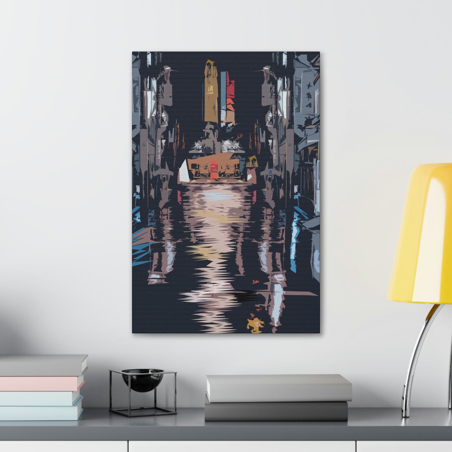 City Night Modern Abstract Classic Art Canvas Gallery Wraps