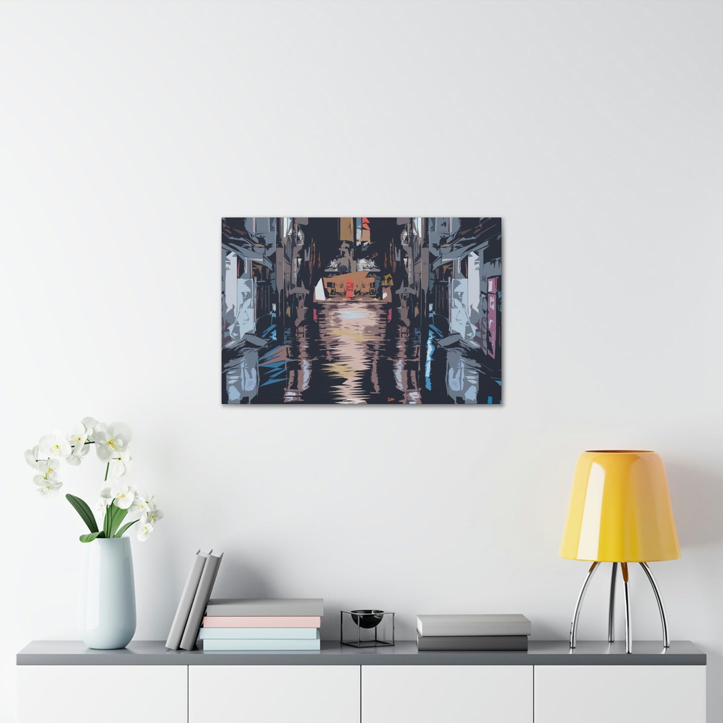 City Night Modern Abstract Classic Art Canvas Gallery Wraps