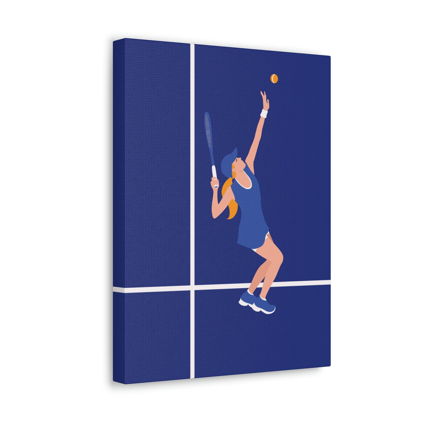 Tennis Player Blue Art Sports Team Classic Art Canvas Gallery Wraps