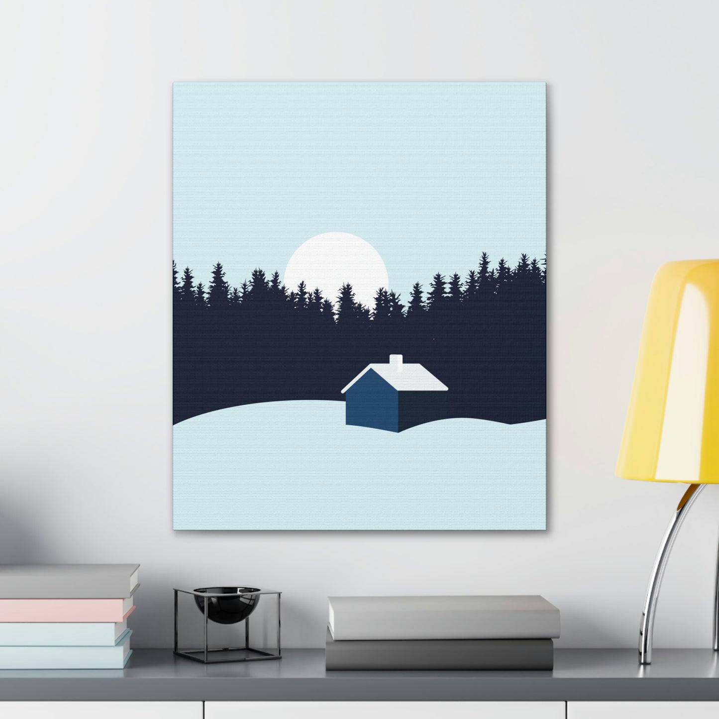 Frosty Morning Forest Minimal Aesthetic Classic Art Canvas Gallery Wraps