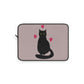 Black Cat with Heart Love Graphic Laptop Sleeve