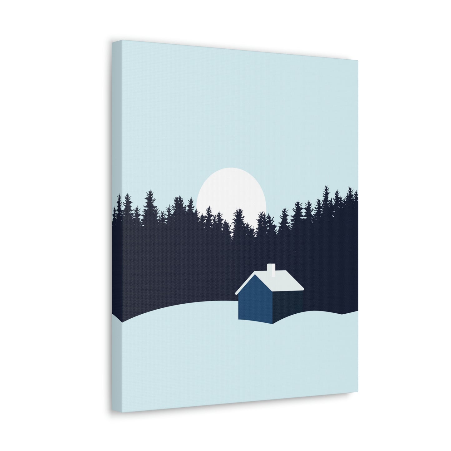 Frosty Morning Forest Minimal Aesthetic Classic Art Canvas Gallery Wraps