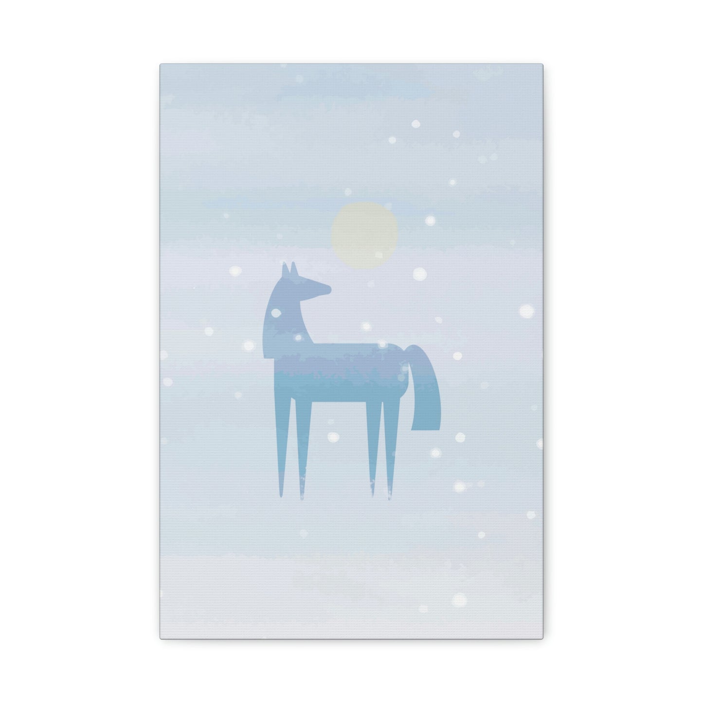 Horse Under the Snow Winter Landscape Art Aesthetic Classic Art Canvas Gallery Wraps