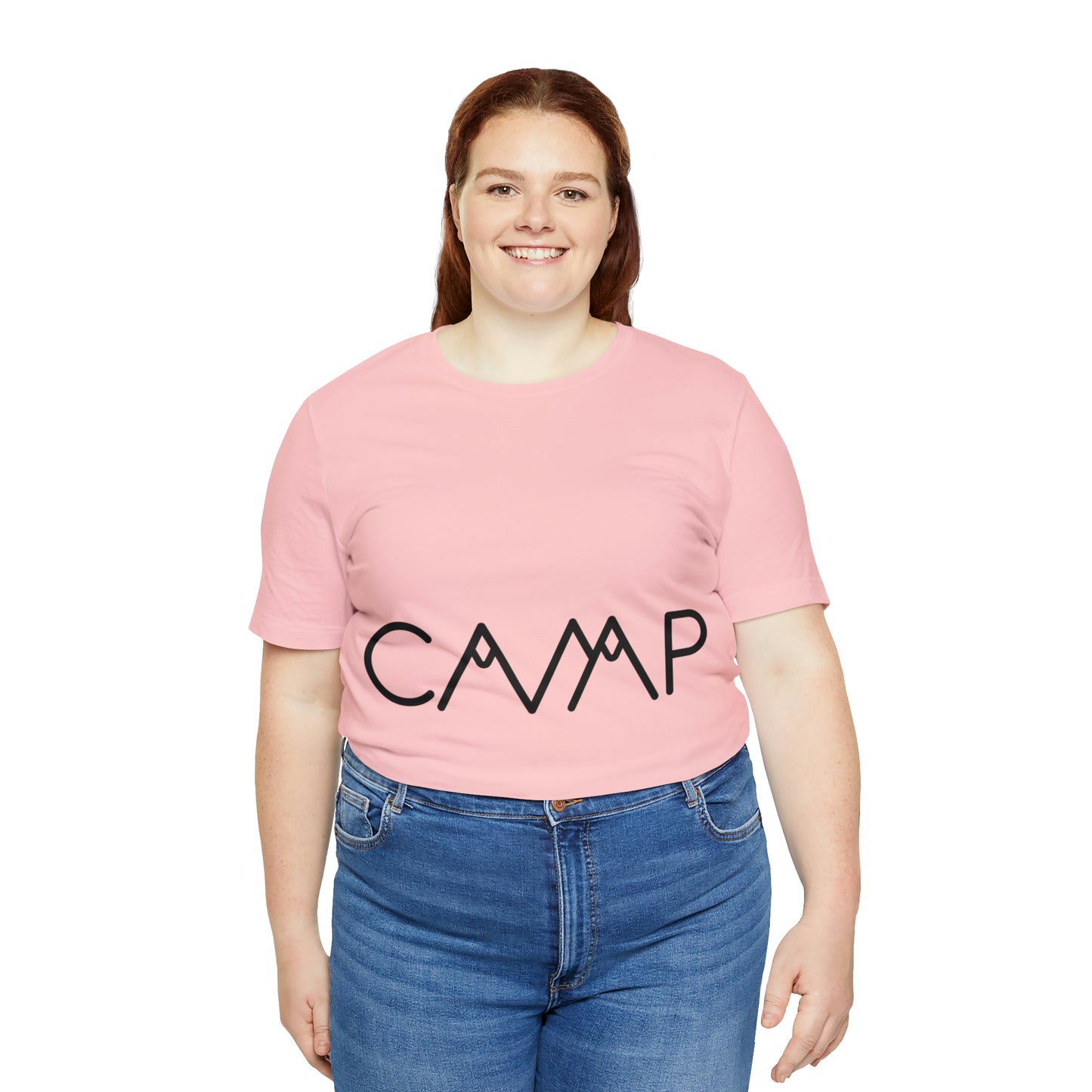 Camping Typography Minimal Art Unisex Jersey Short Sleeve T-Shirt