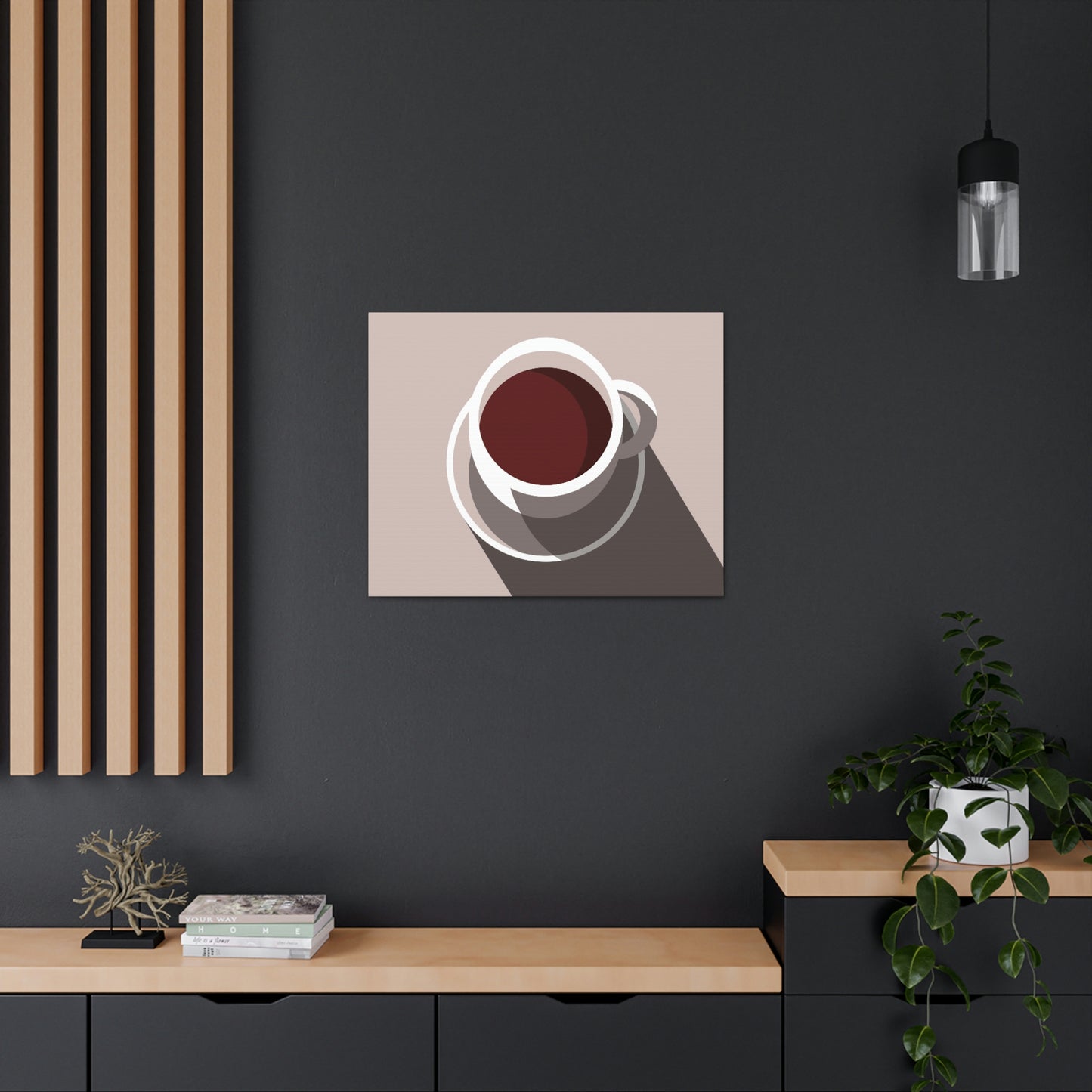 Cup Of Coffee Minimal Art Aesthetic Beige Aesthetic Classic Art Canvas Gallery Wraps