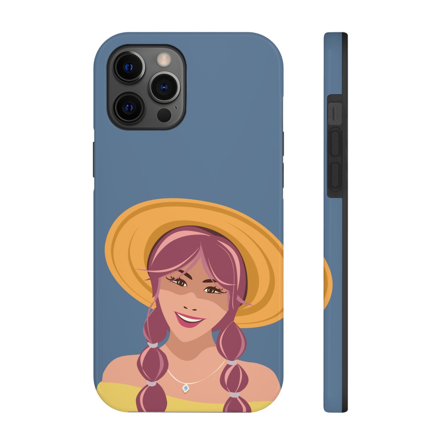 Happy Woman with Rose Hair Aesthetic Art Tough Phone Cases Case-Mate