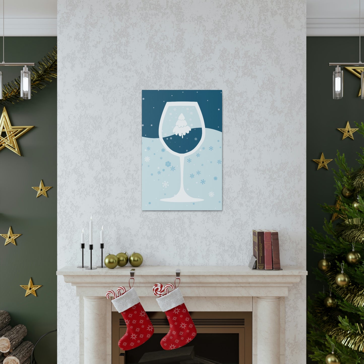 Ice Wine Winter Holidays Aesthetic Classic Art Canvas Gallery Wraps