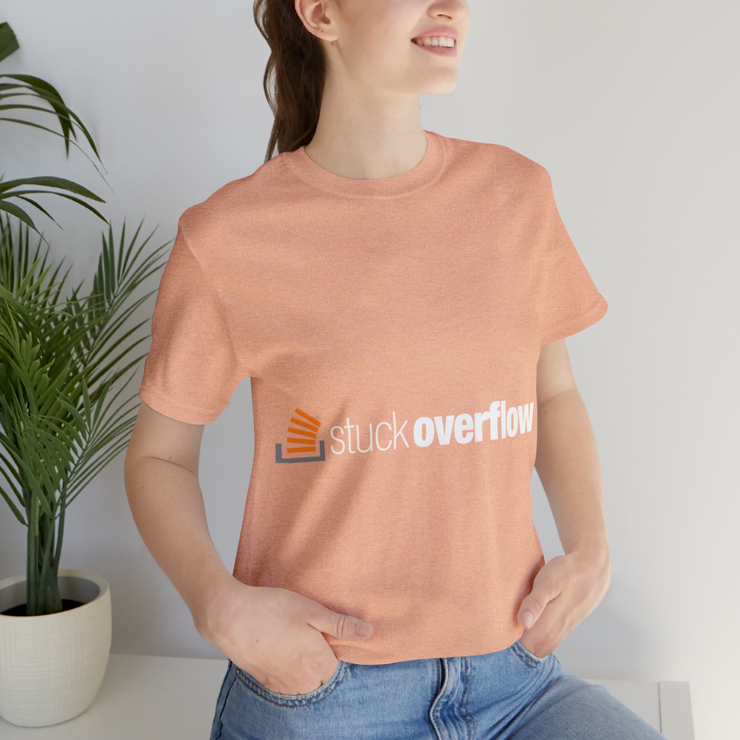 Stack Overflow Funny IT Developer Programming Nerdy Unisex Jersey Short Sleeve T-Shirt