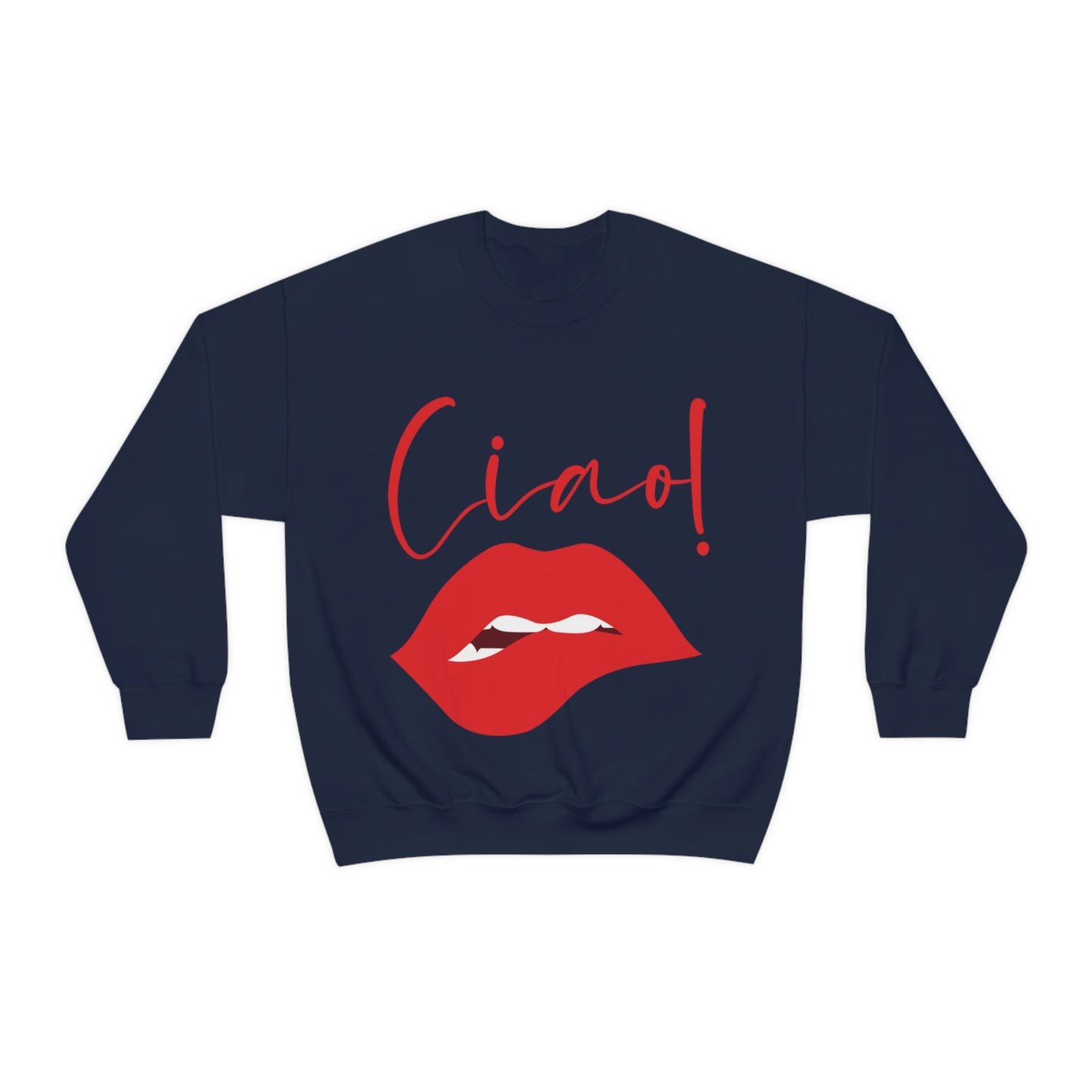 Ciao Hello Goodbye Red Lips Lipstick Unisex Heavy Blend™ Crewneck Sweatshirt