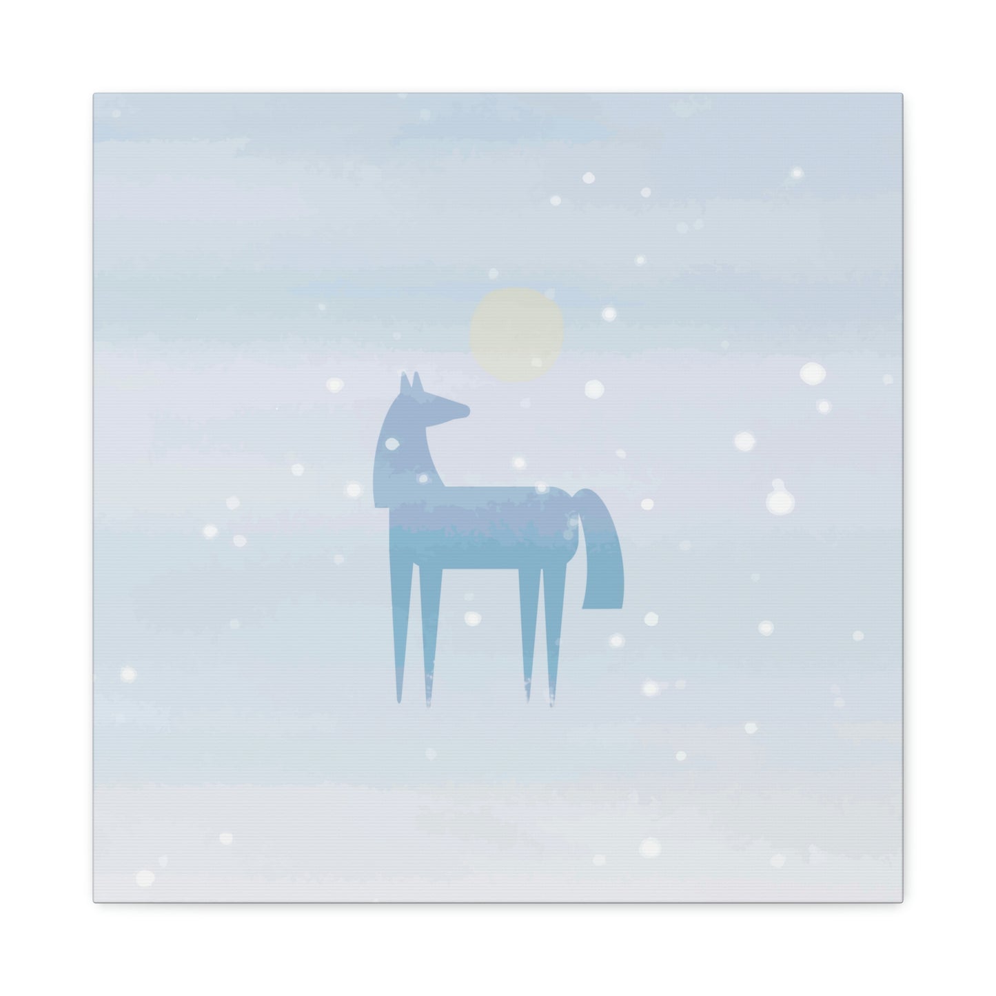 Horse Under the Snow Winter Landscape Art Aesthetic Classic Art Canvas Gallery Wraps