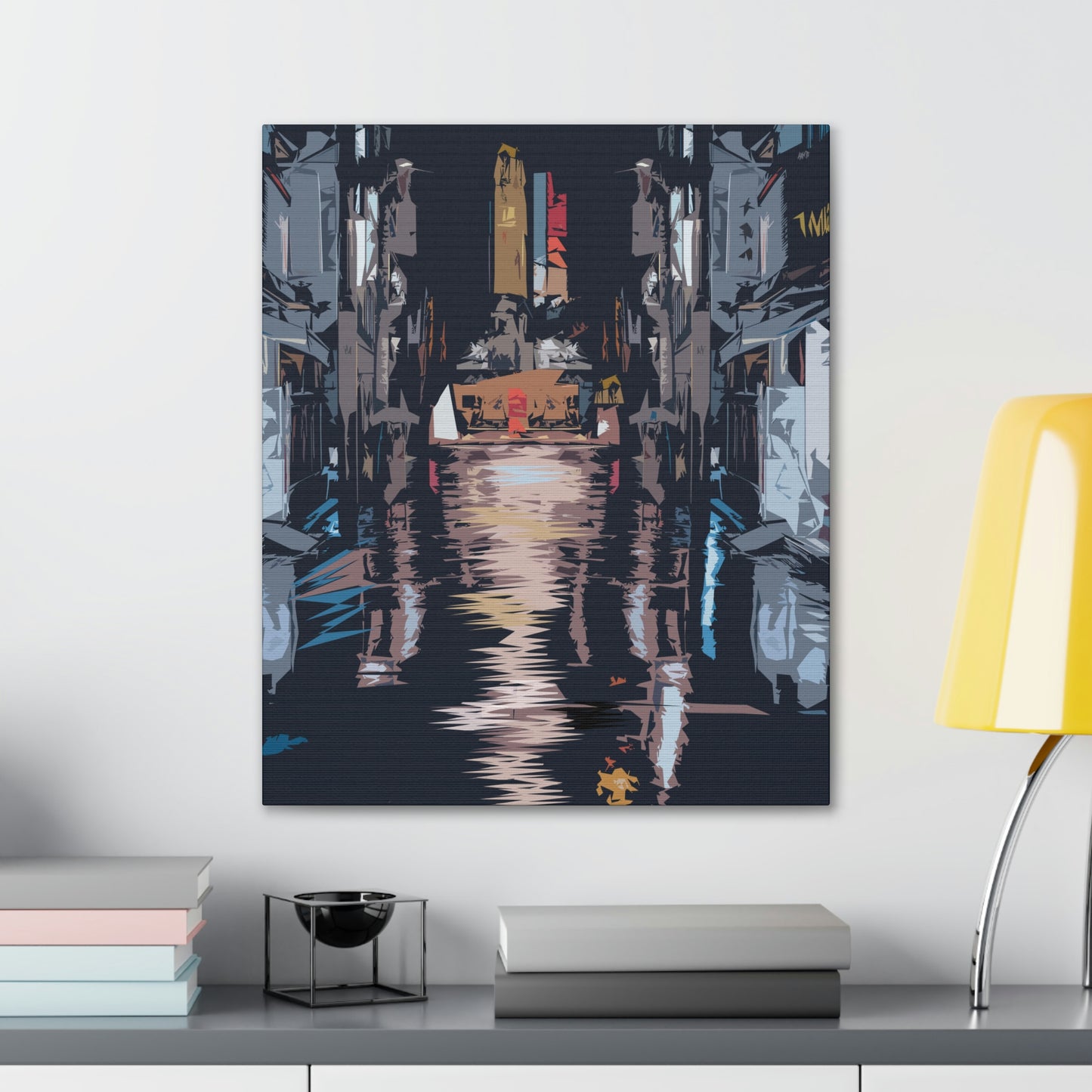 City Night Modern Abstract Classic Art Canvas Gallery Wraps