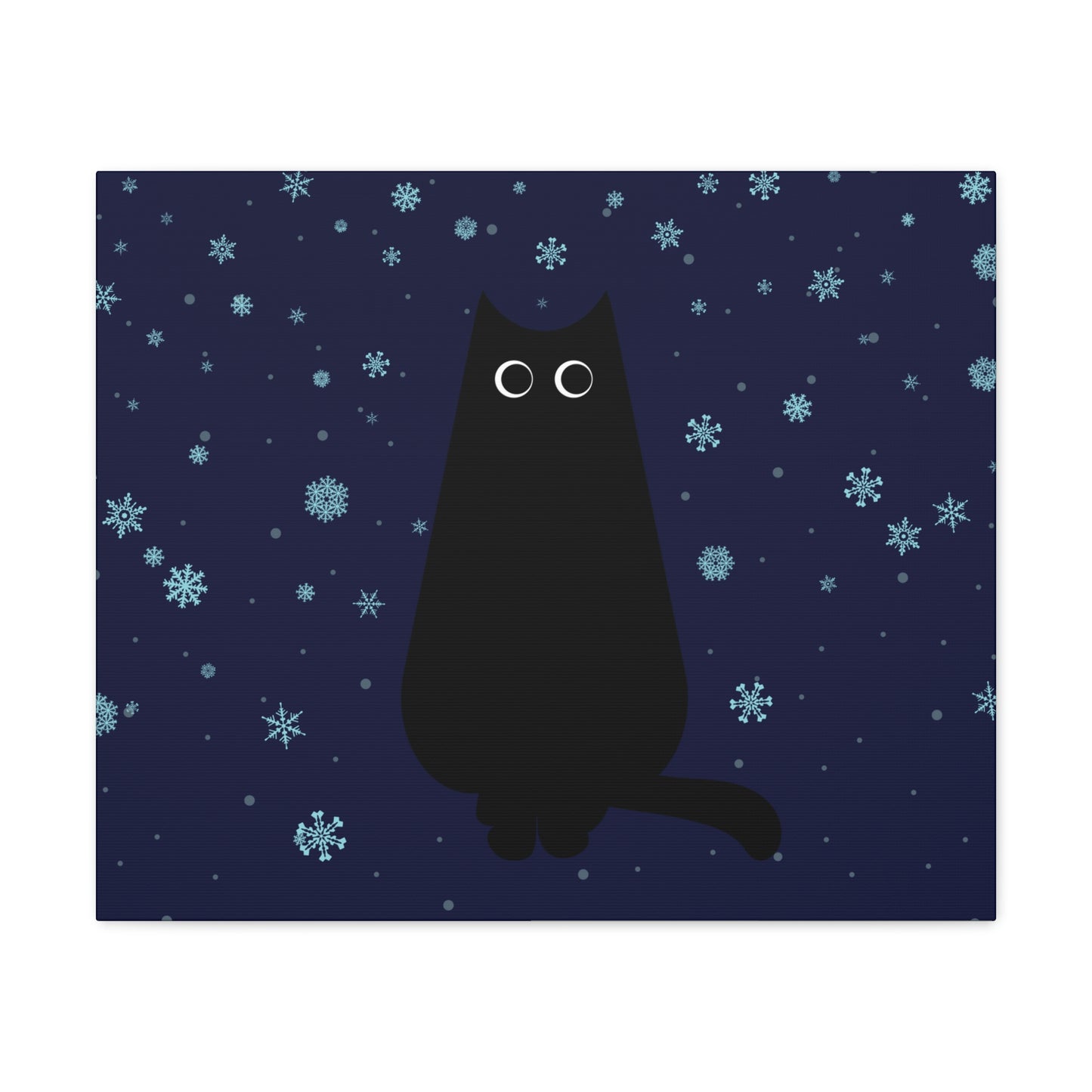 Black Cat Winter Snowflake Anime Art Classic Art Canvas Gallery Wraps