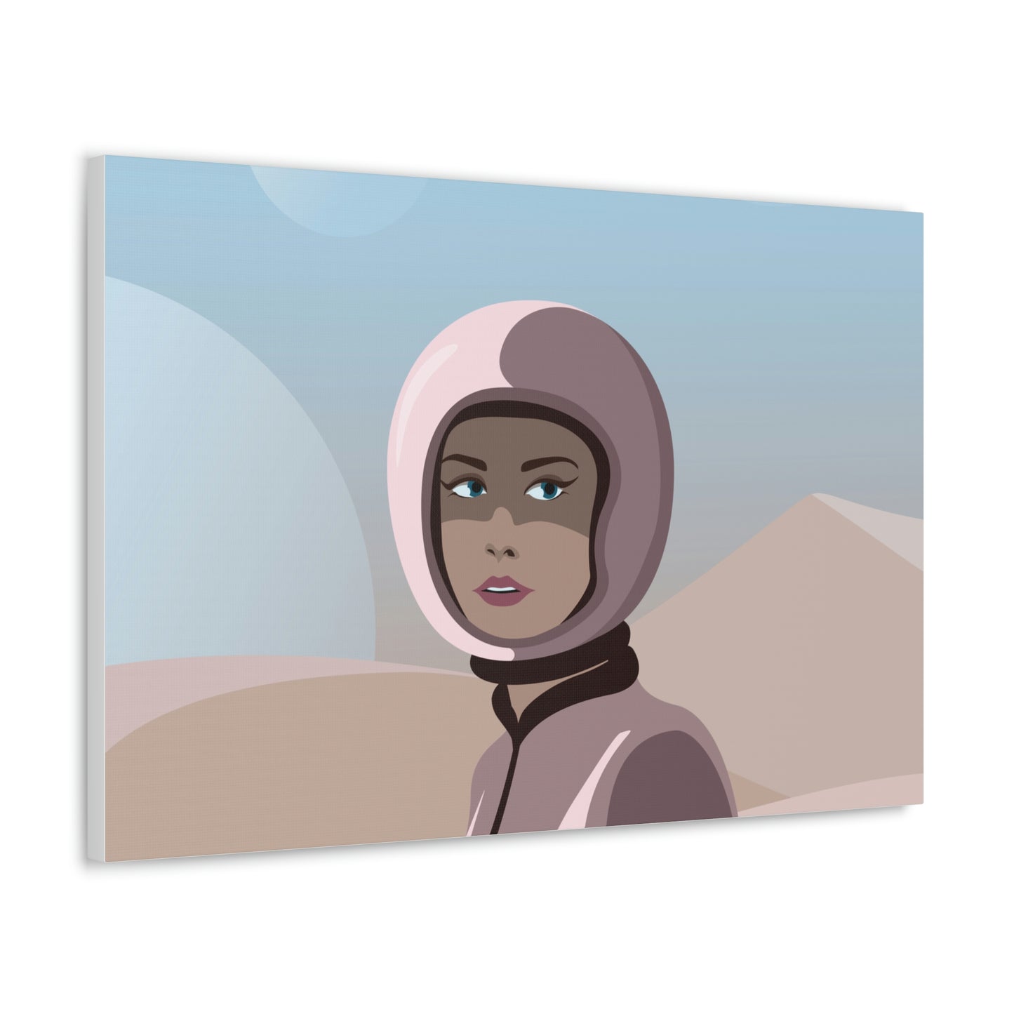 Astronaut Woman Aliens Minimal Aesthetic Classic Art Canvas Gallery Wraps