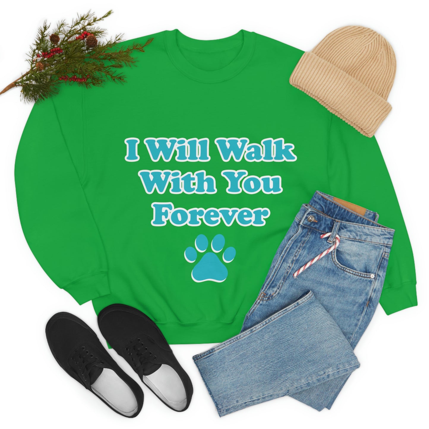 I Will Walk With You Forever Cat Lover Unisex Heavy Blend™ Crewneck Sweatshirt