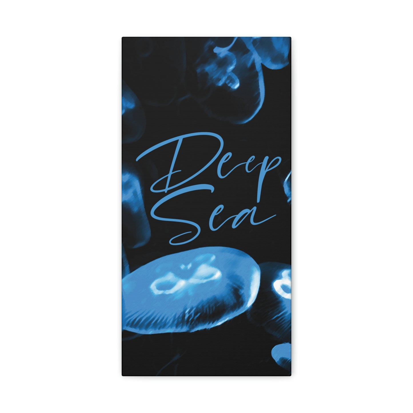 Deep Sea Jellyfish Silhouette Eco Friendly Life Sign Aesthetic Classic Art Canvas Gallery Wraps