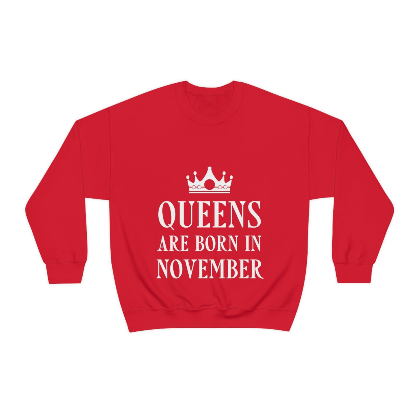 Queens Are Born in November Happy Birthday Unisex Heavy Blend™ Crewneck Sweatshirt