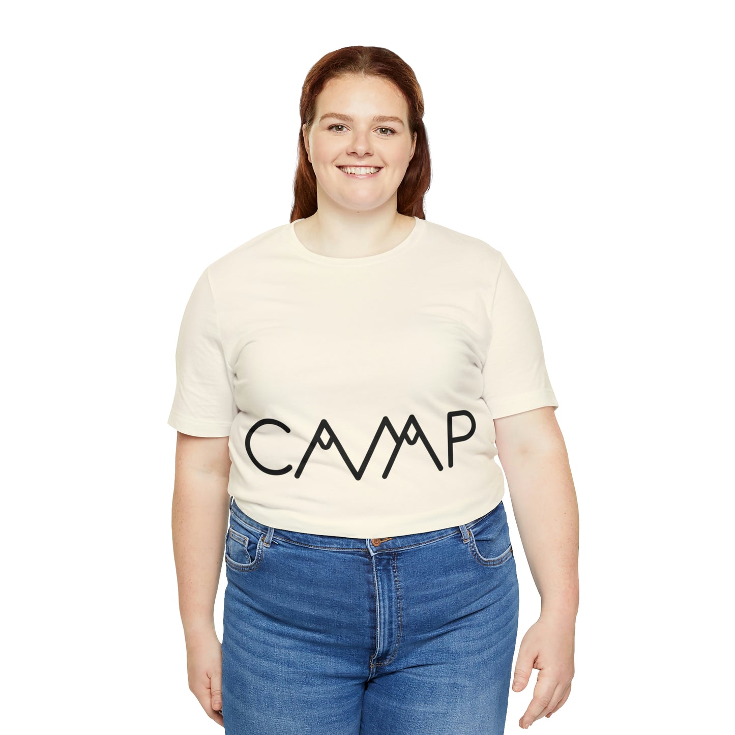 Camping Typography Minimal Art Unisex Jersey Short Sleeve T-Shirt