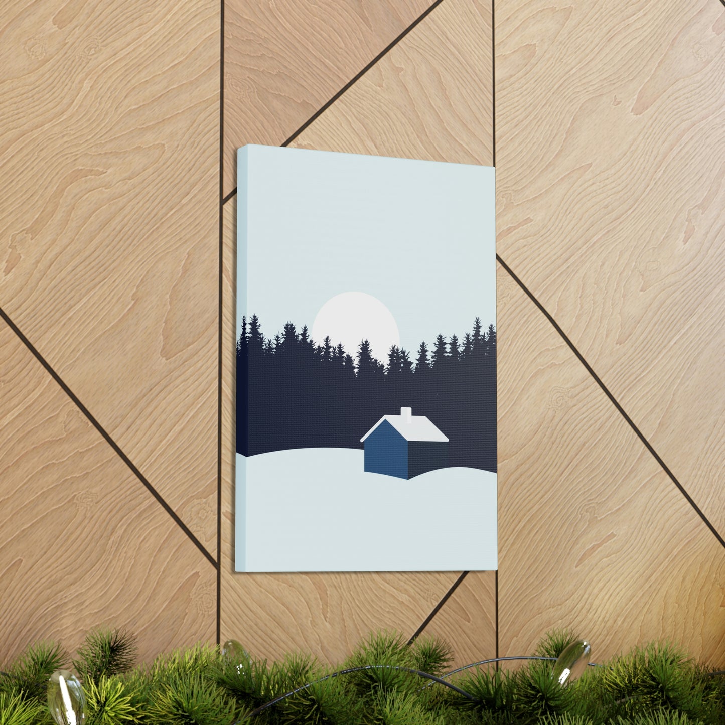 Frosty Morning Forest Minimal Aesthetic Classic Art Canvas Gallery Wraps