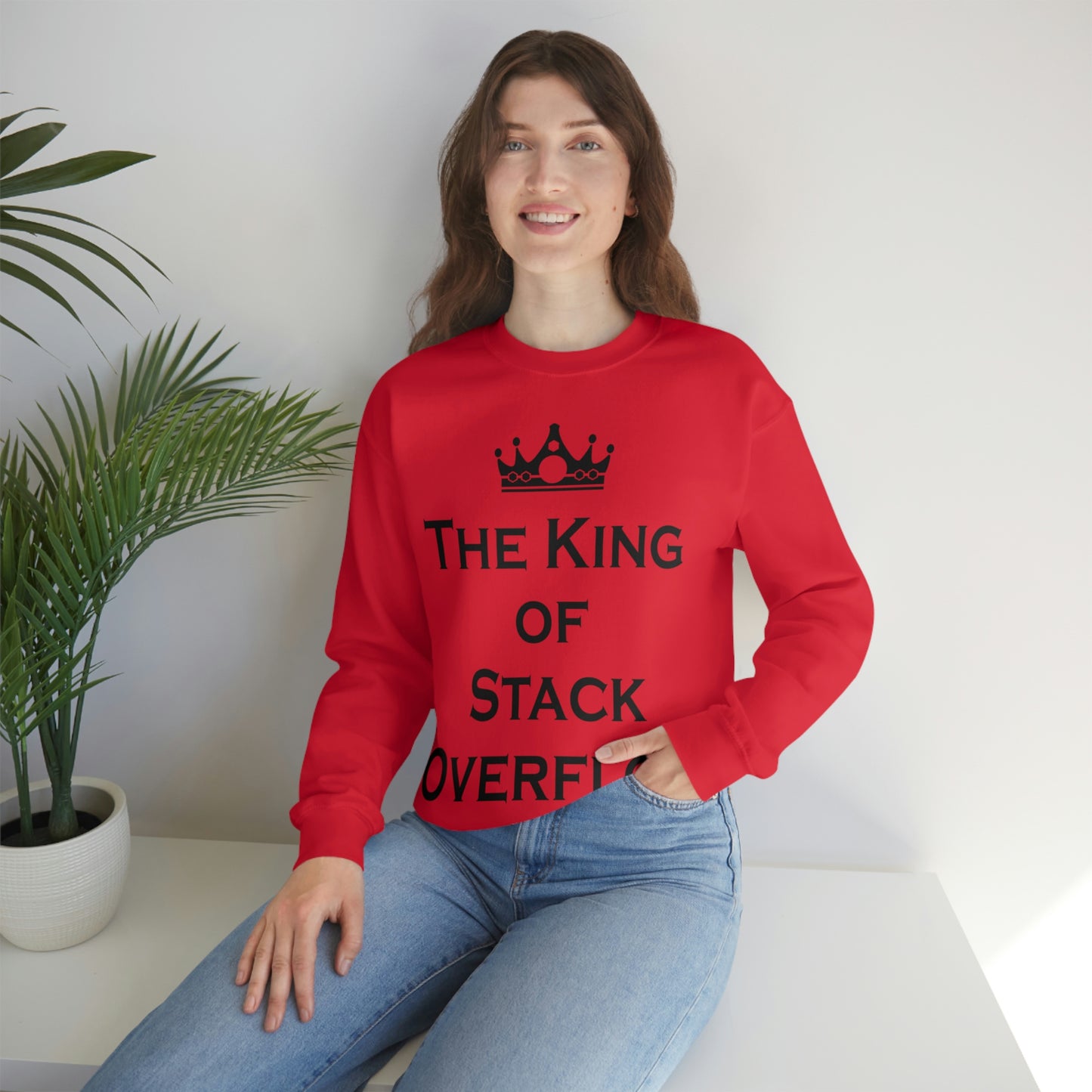 The King of Stack Overflow IT Funny Coding Unisex Heavy Blend™ Crewneck Sweatshirt