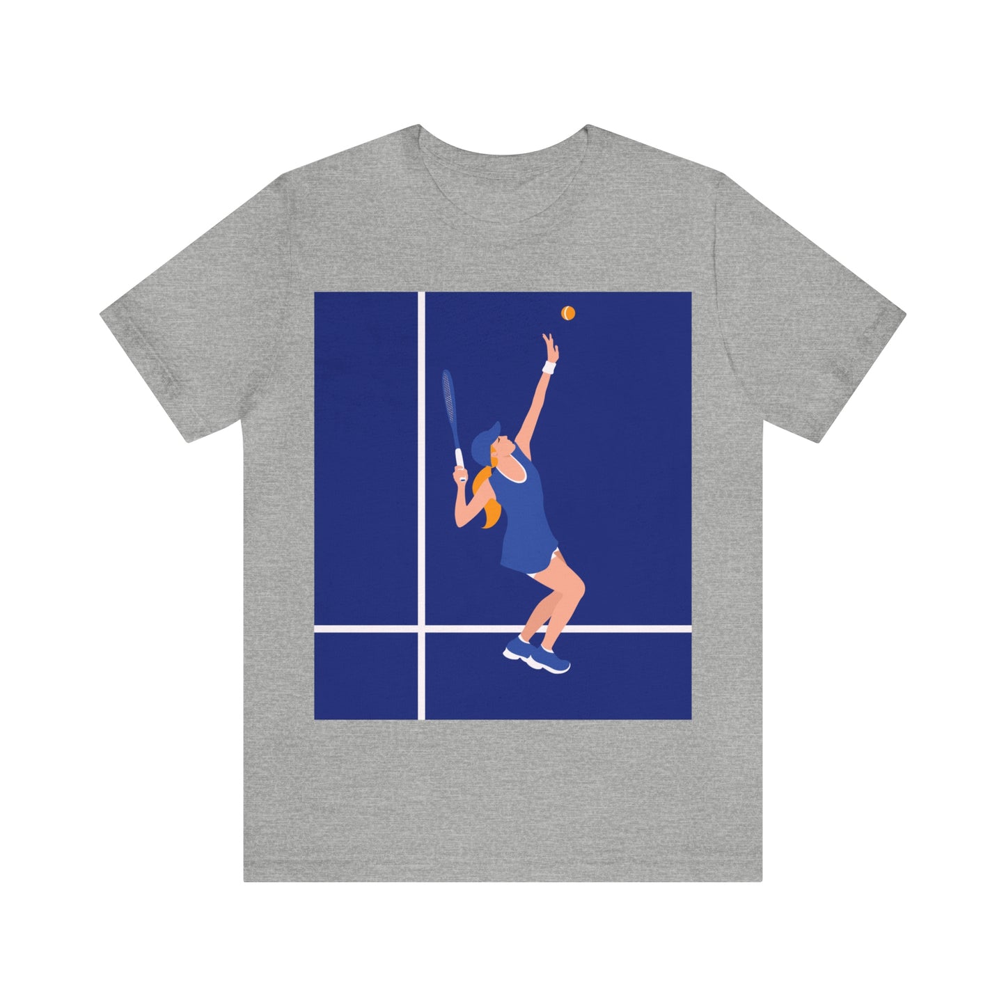 Tennis Player Blue Art Sports Team Unisex Jersey Short Sleeve T-Shirt