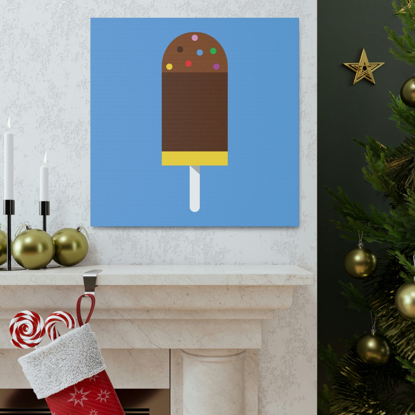 Ice Cream Lover Minimal Abstract Aesthetic Classic Art Canvas Gallery Wraps