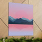 Landscape Mountains Nature Watercolor Sunset Water Classic Art Canvas Gallery Wraps