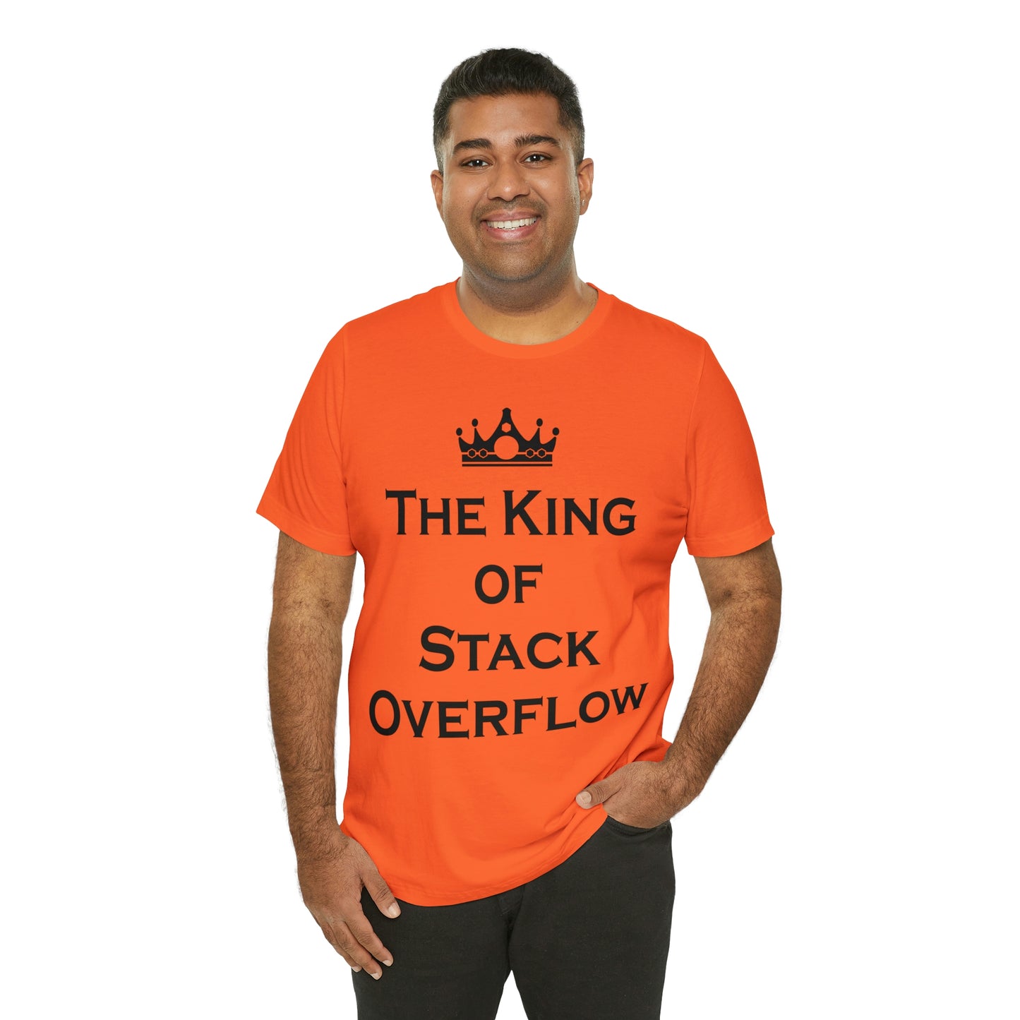 The King of Stack Overflow IT Funny Coding Unisex Jersey Short Sleeve T-Shirt