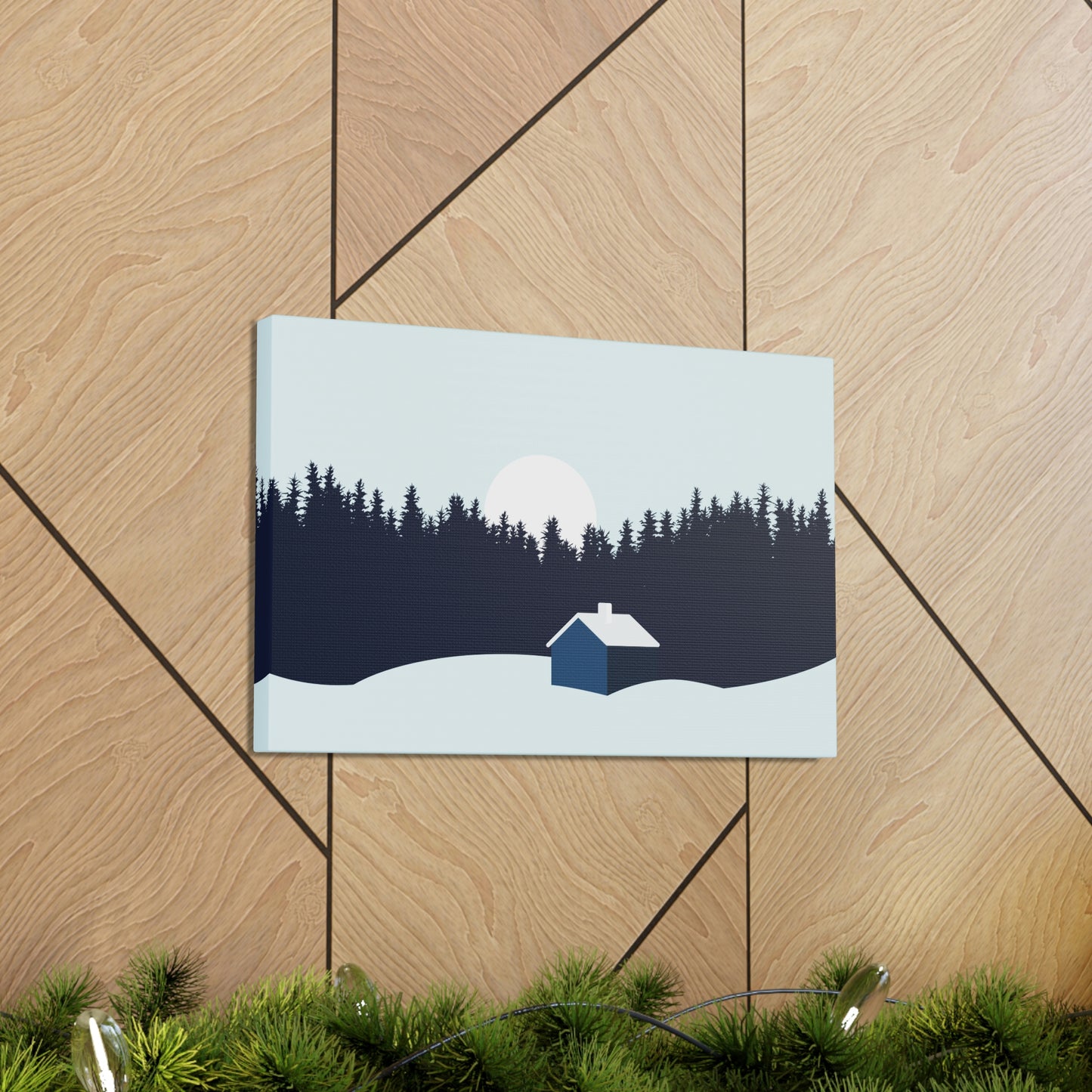 Frosty Morning Forest Minimal Aesthetic Classic Art Canvas Gallery Wraps