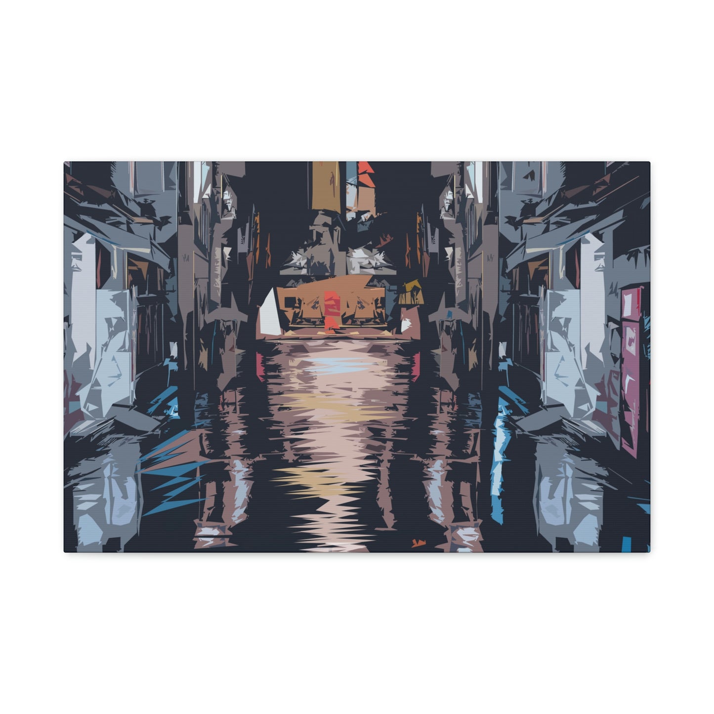 City Night Modern Abstract Classic Art Canvas Gallery Wraps