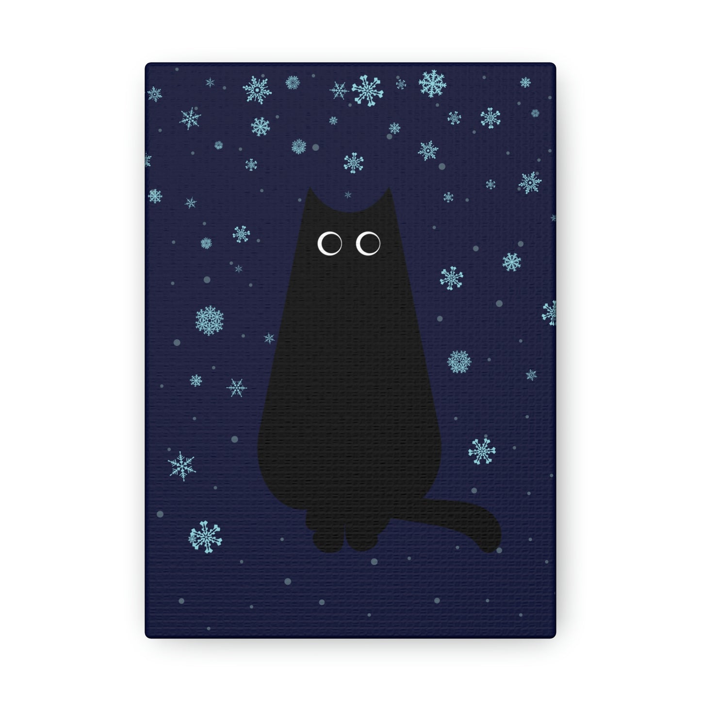 Black Cat Winter Snowflake Anime Art Classic Art Canvas Gallery Wraps