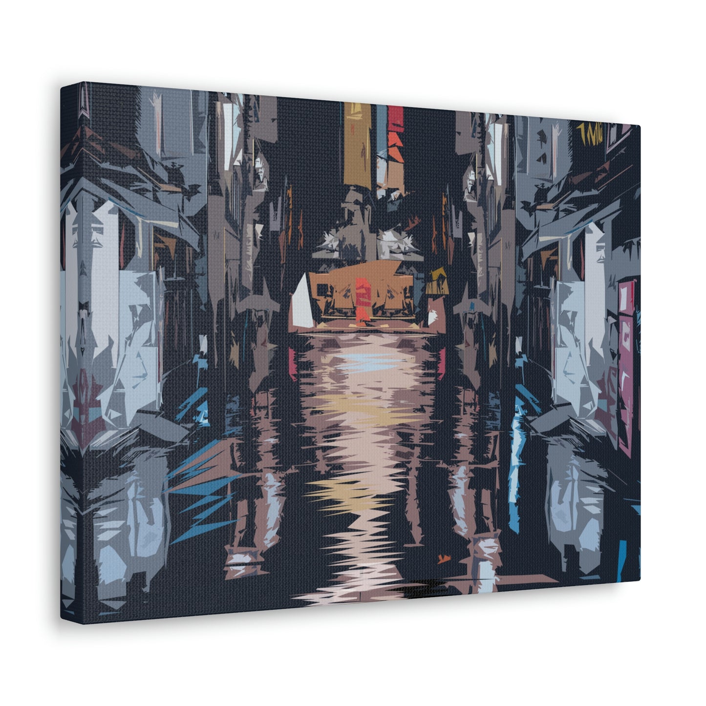 City Night Modern Abstract Classic Art Canvas Gallery Wraps