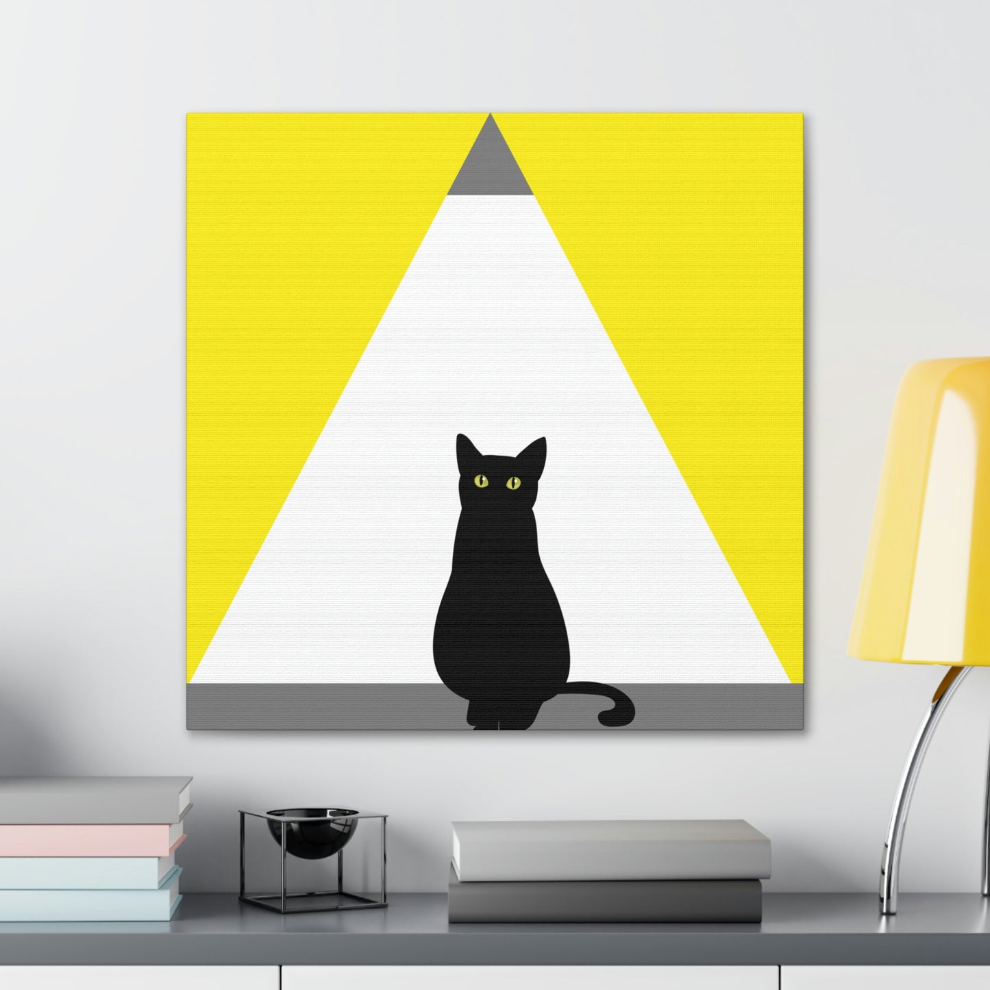 Black Cat Watching Lord of Light Looking At Sunset Classic Art Canvas Gallery Wraps