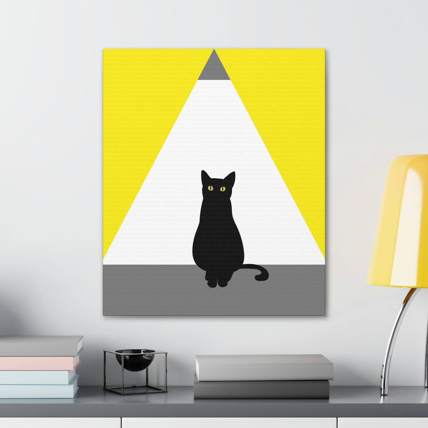 Black Cat Watching Lord of Light Looking At Sunset Classic Art Canvas Gallery Wraps