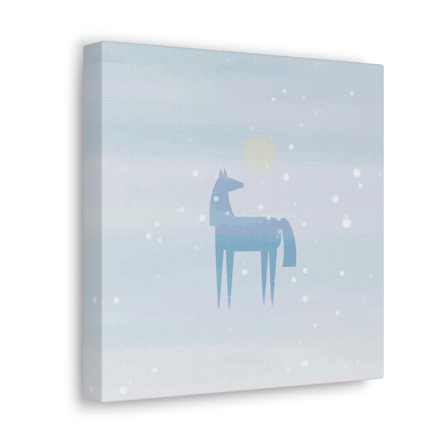 Horse Under the Snow Winter Landscape Art Aesthetic Classic Art Canvas Gallery Wraps