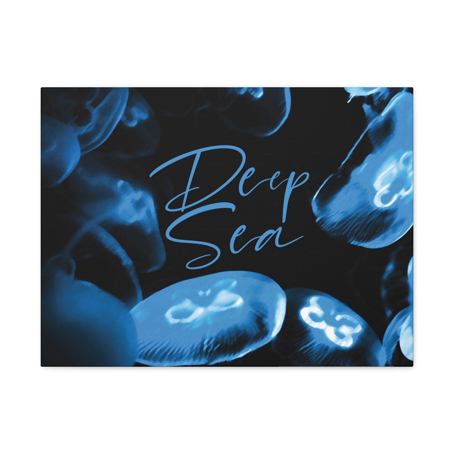 Deep Sea Jellyfish Silhouette Eco Friendly Life Sign Aesthetic Classic Art Canvas Gallery Wraps