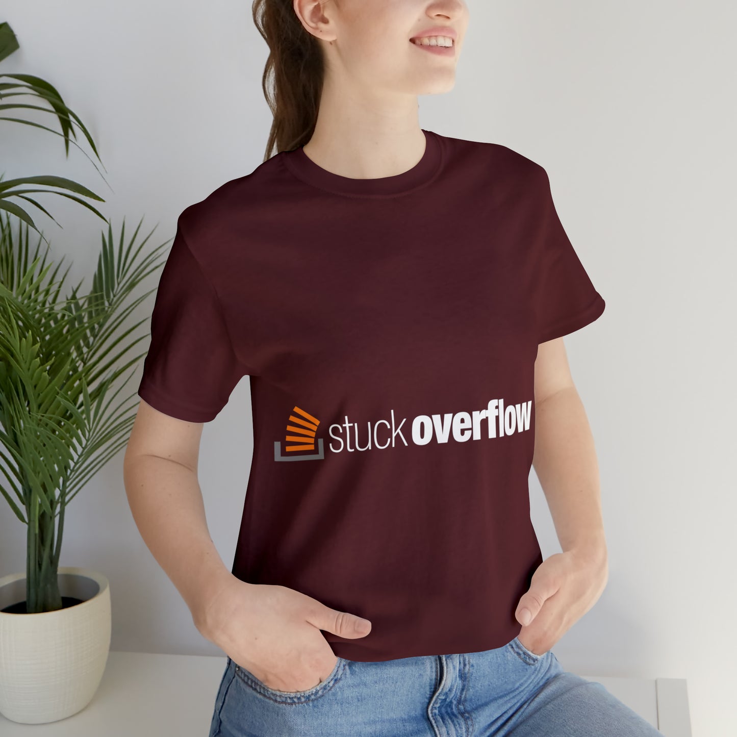 Stack Overflow Funny IT Developer Programming Nerdy Unisex Jersey Short Sleeve T-Shirt