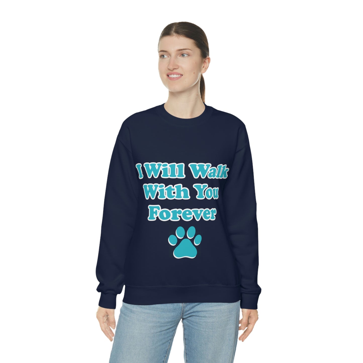 I Will Walk With You Forever Cat Lover Unisex Heavy Blend™ Crewneck Sweatshirt