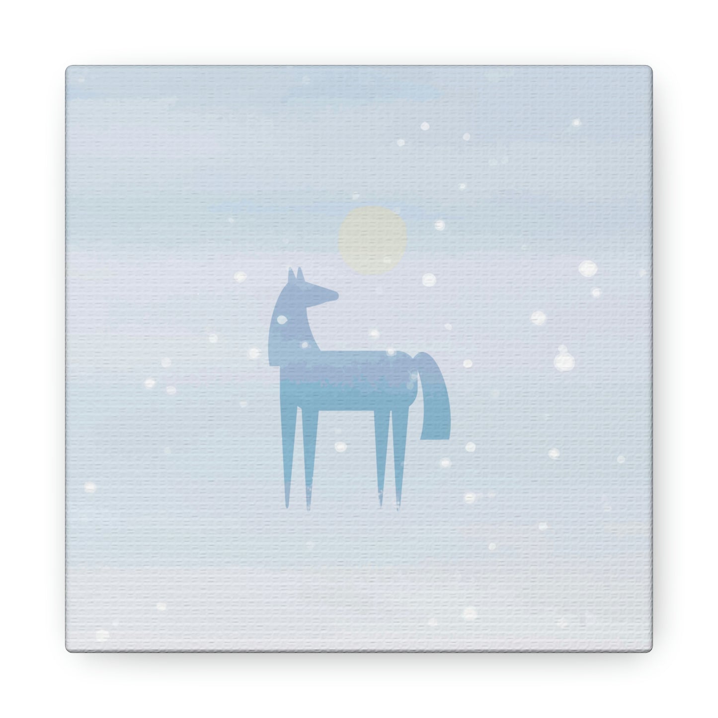 Horse Under the Snow Winter Landscape Art Aesthetic Classic Art Canvas Gallery Wraps