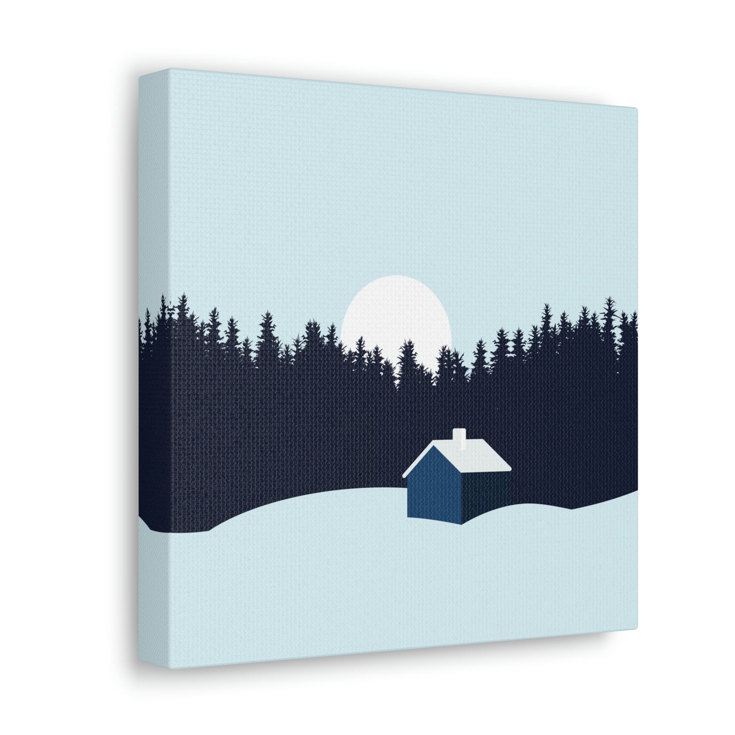 Frosty Morning Forest Minimal Aesthetic Classic Art Canvas Gallery Wraps