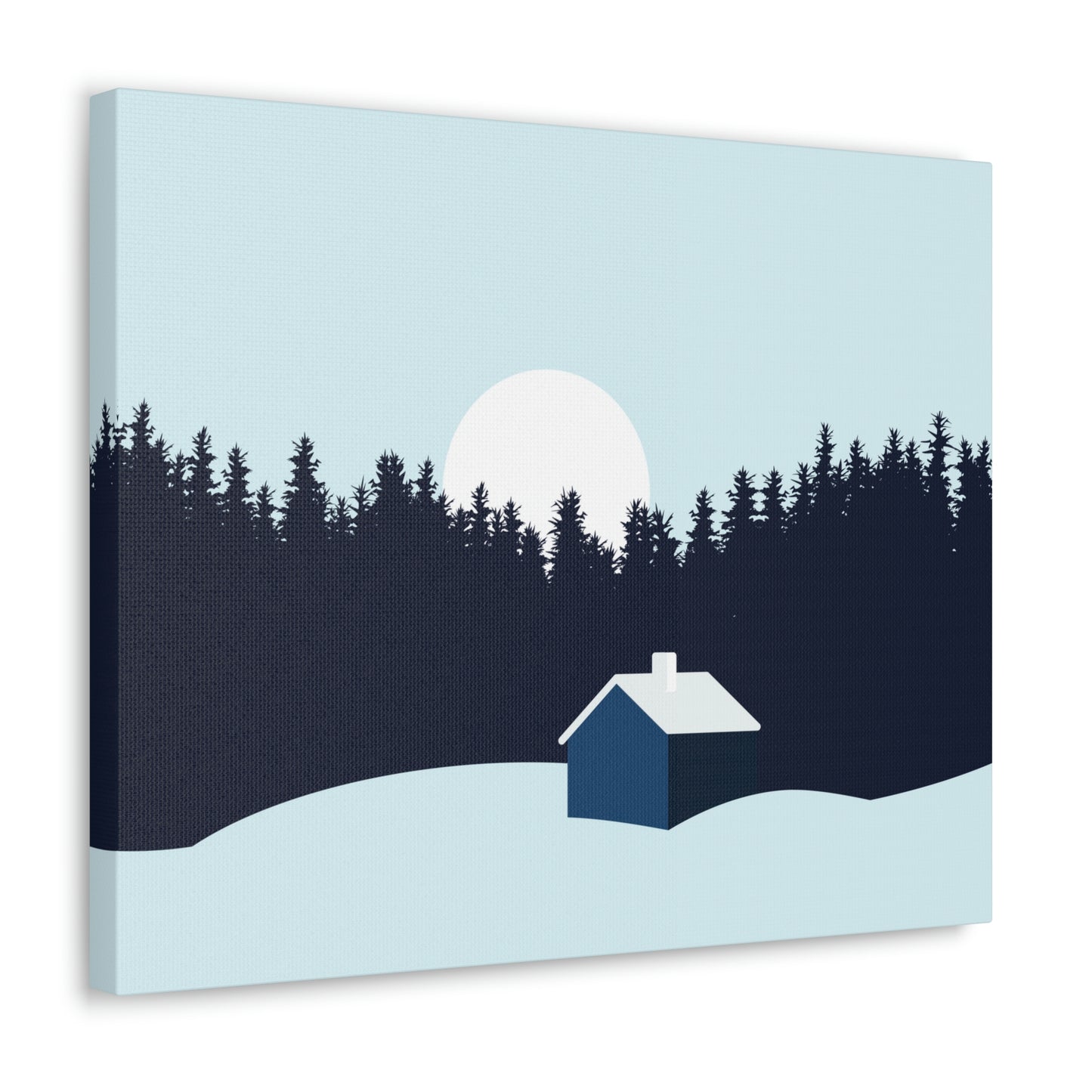 Frosty Morning Forest Minimal Aesthetic Classic Art Canvas Gallery Wraps